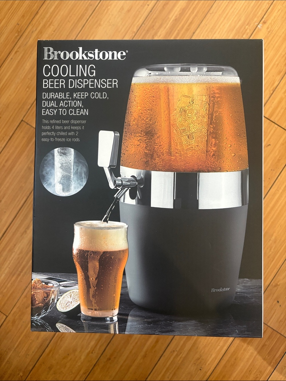 Brookstone Black and Silver Cooling Beer Dispenser